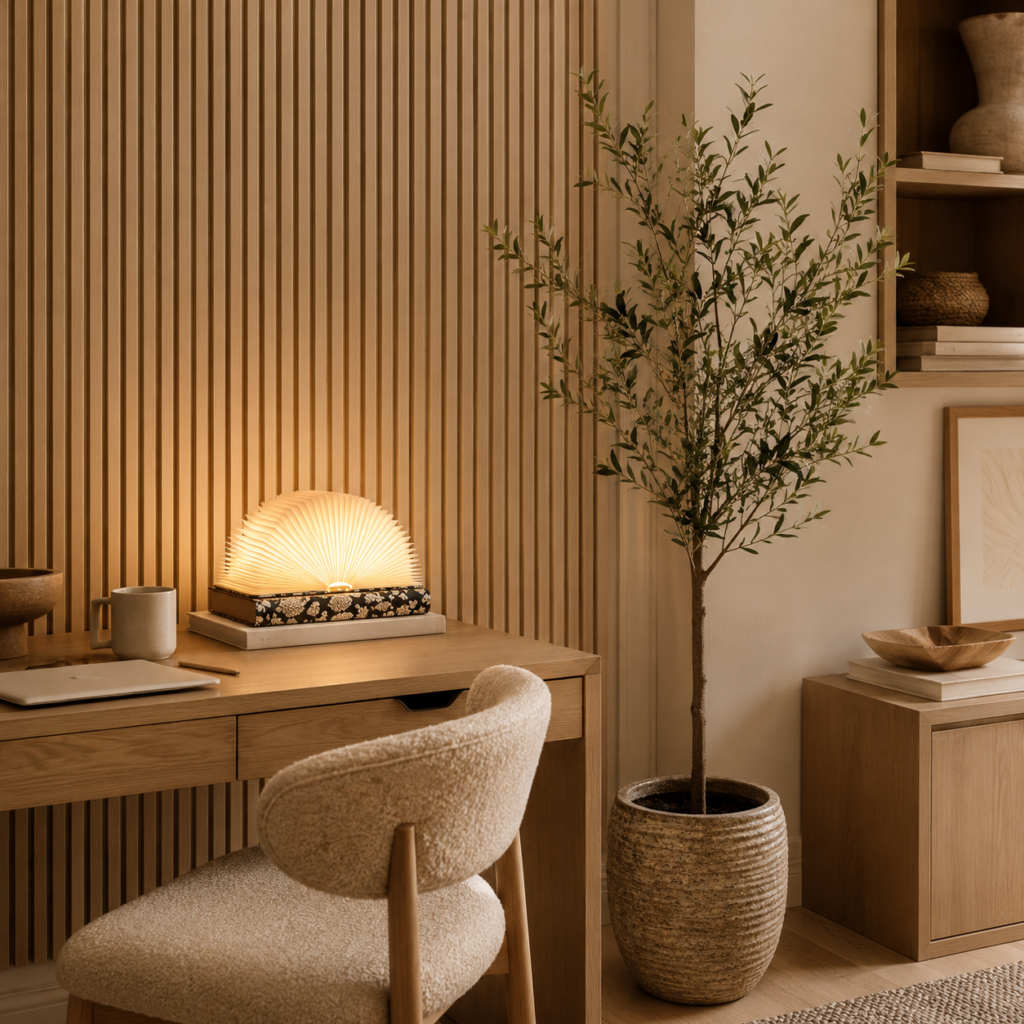 home office desk lamp olive wall panels